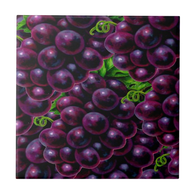 Grapes Ceramic Tile (Front)
