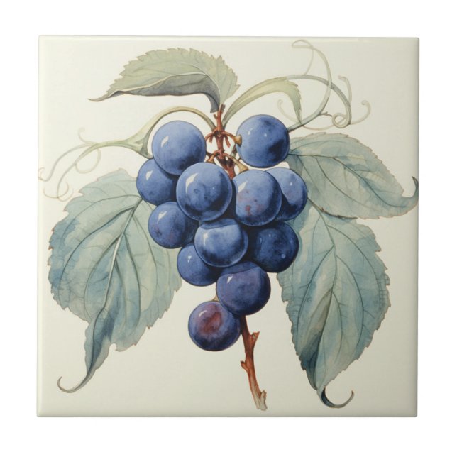 Grapes Ceramic Tile (Front)