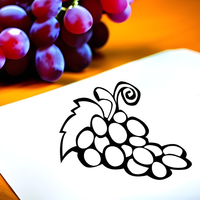 Grapes Cluster Art for Colouring Books and Crafts Rubber Stamp (Creator Uploaded)