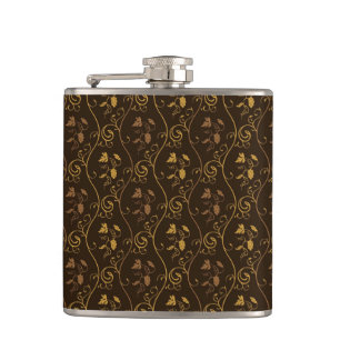 Grapes décor hip flask