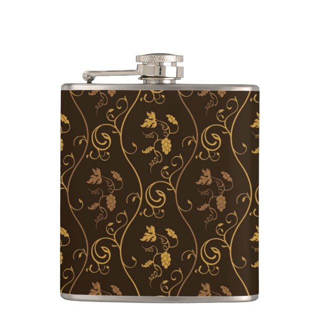 Grapes décor hip flask (Front)