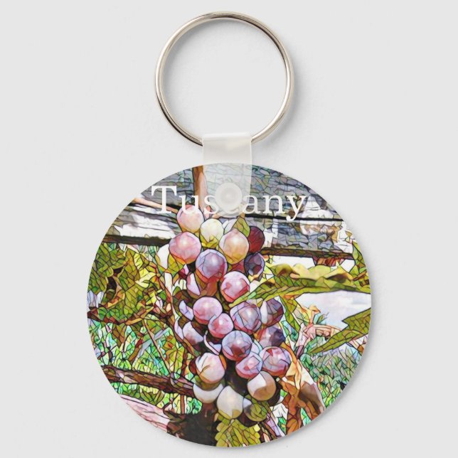 Grapes.Fruit vitrage.Tuscany. Key Ring (Front)