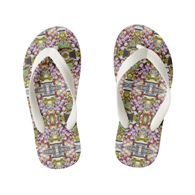 Grapes. fruits pattern. kid's thongs (Footbed)