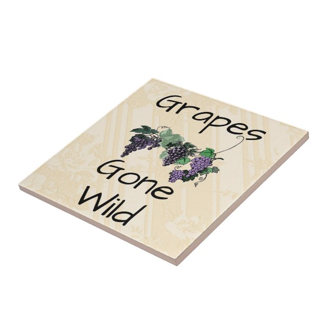 Grapes Gone Wild Ceramic Tile (Side)