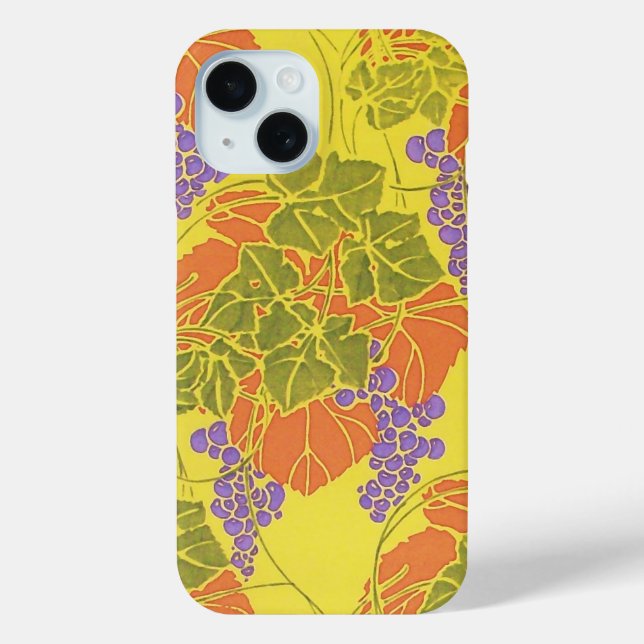 GRAPES,GRAPE VINES,ORANGE YELLOW GREEN PURPLE Case-Mate iPhone CASE (Back)