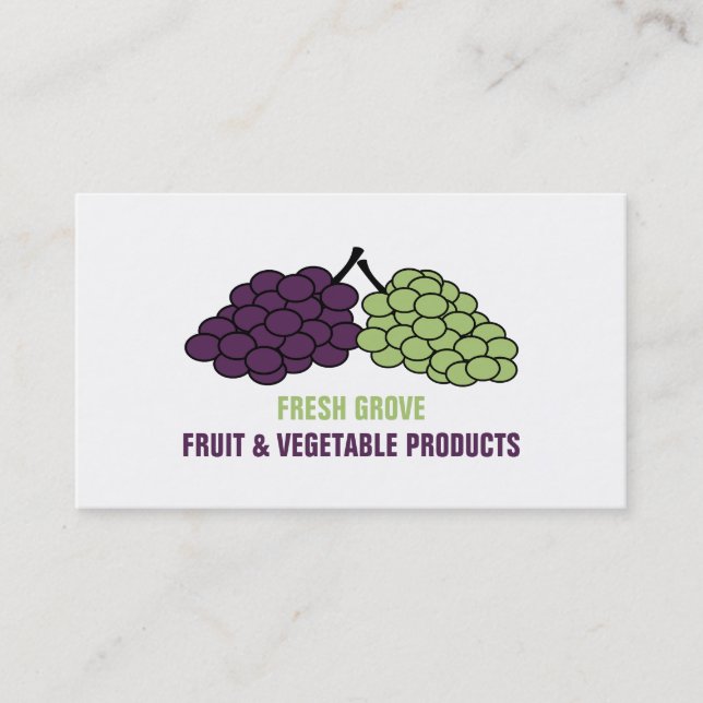 Grapes, Greengrocers Business Card (Front)