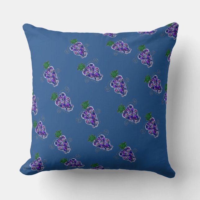 Grapes in Blue Cushion (Front)