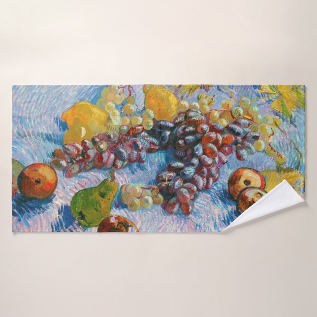 Grapes, Lemons, Pears, and Apples, Van Gogh Bath Towel (Bath Towel)