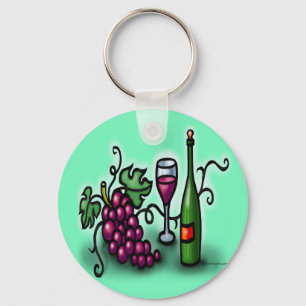 Grapes n Wine Key Ring
