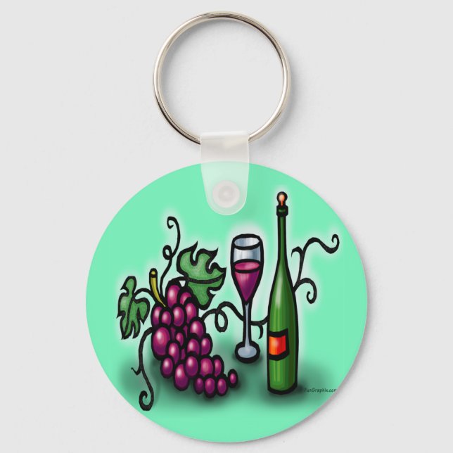 Grapes n Wine Key Ring (Front)