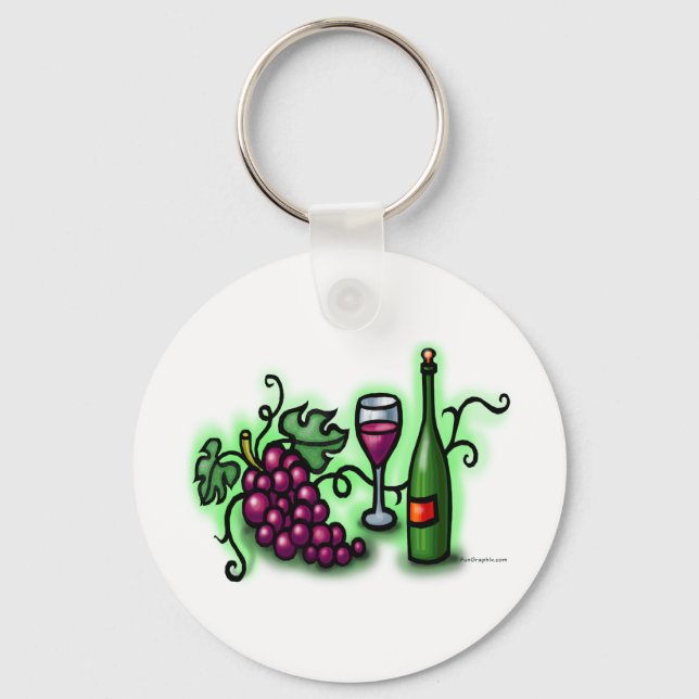 Grapes n Wine Key Ring (Front)