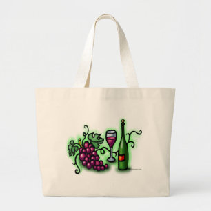 Grapes n Wine Large Tote Bag