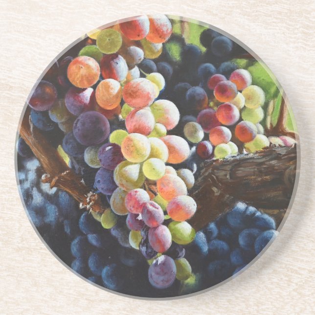 Grapes of Abundance for Wine Lovers & Wineries Coaster (Front)
