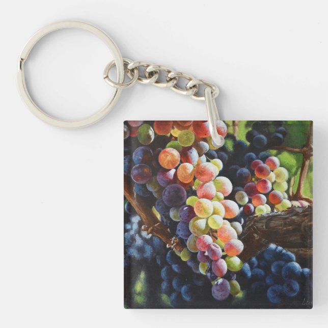 Grapes of Abundance for Wine Lovers & Wineries Key Ring (Front)