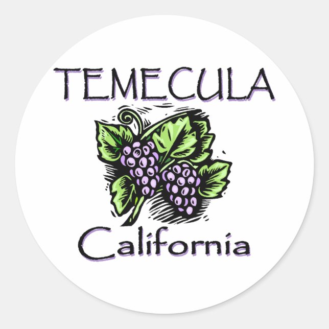 Grapes of Temecula Classic Round Sticker (Front)