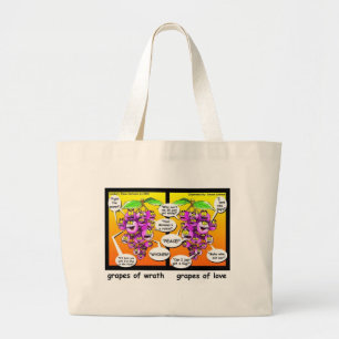 Grapes Of Wrath, Love, & War Funny Gifts & Tees Large Tote Bag
