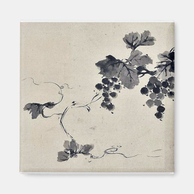 Grapes on a vine Ukiyo-e. Magnet (Front)