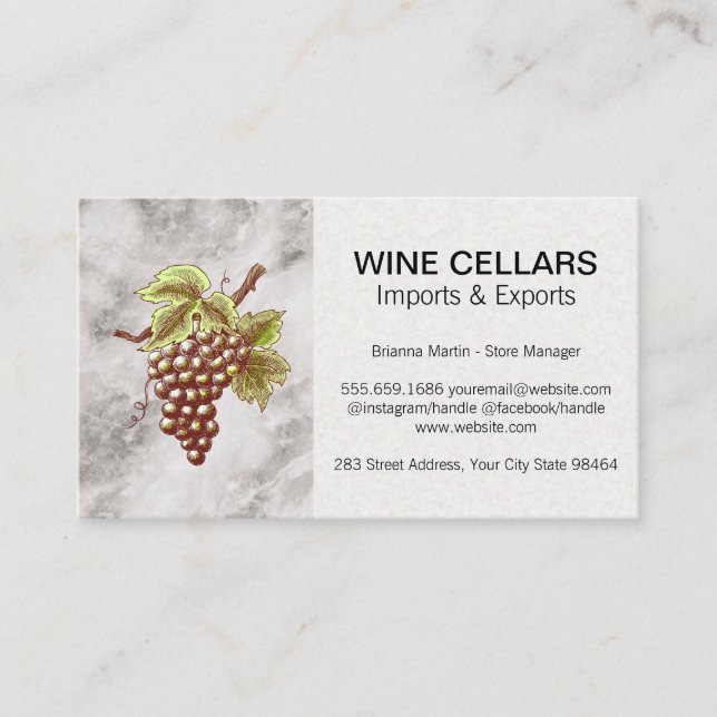 Grapes on the Vine Appointment Card (Front)