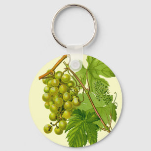 Grapes on the Vine Botanical Drawing Keychain