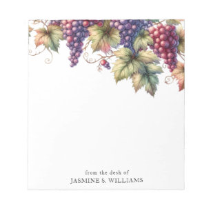 Grapes on the Vine From The Desk Of Notepad