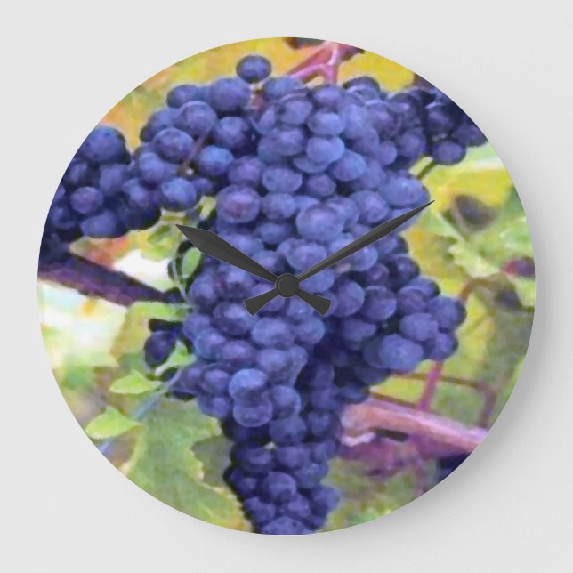 Grapes On The Vine Large Clock (Front)