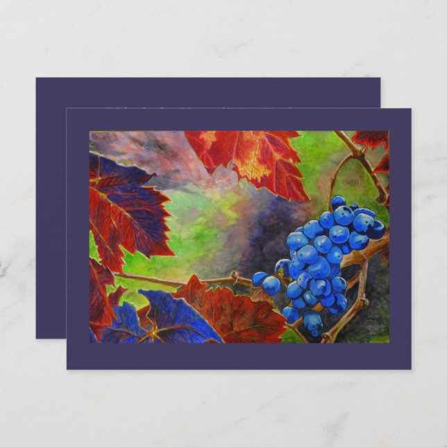 Grapes on Vine   Mini Collectable Prints Postcard (Front/Back)