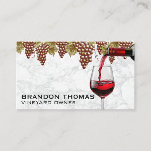 Grapes on Vines   Wine Pour Business Card