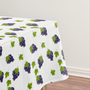 Grapes on White Tablecloth
