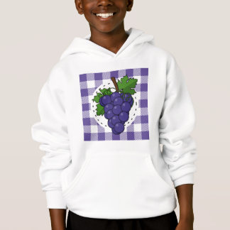 Grapes on White Violet Plaid