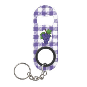 Grapes on White Violet Plaid