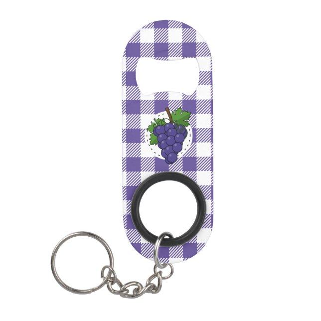 Grapes on White Violet Plaid (Front)