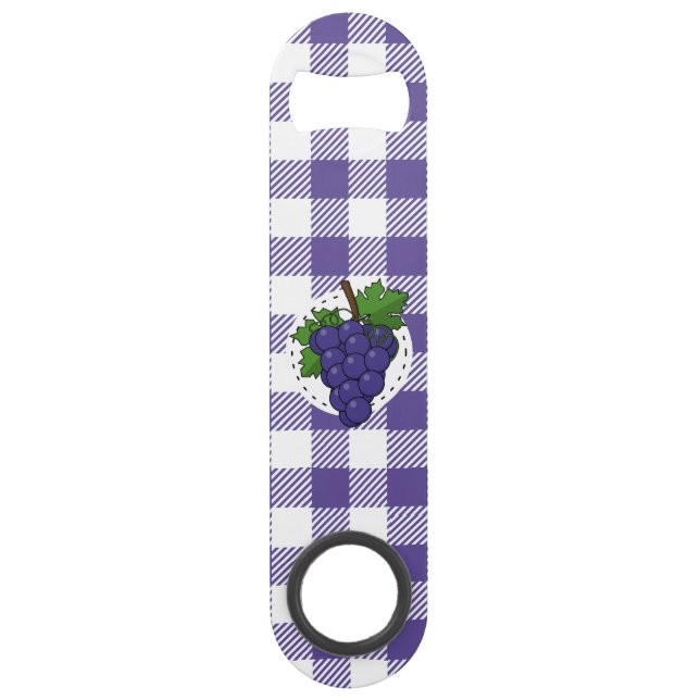 Grapes on White Violet Plaid (Front)