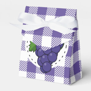 Grapes on White Violet Plaid Favour Box
