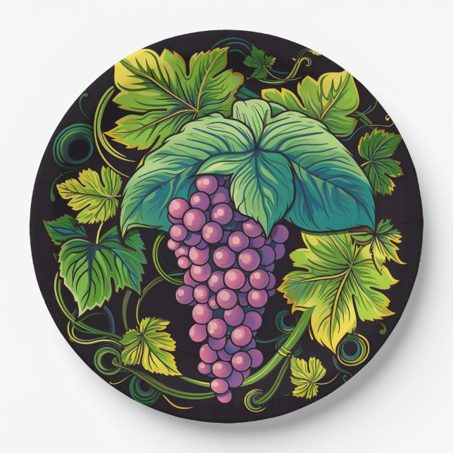 Grapes Paper Plate (Front)