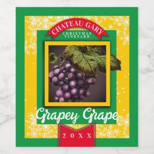 Grapes personalised homemade wine Christmas Label