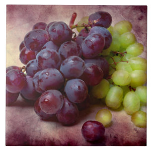 Grapes Red And Green Ceramic Tile