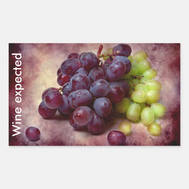 Grapes Red And Green Rectangular Sticker (Front)