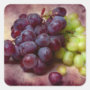 Grapes Red And Green Square Sticker