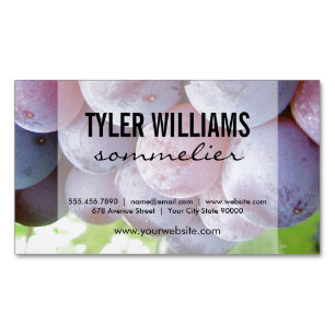 Grapes Sommelier Magnetic Business Card