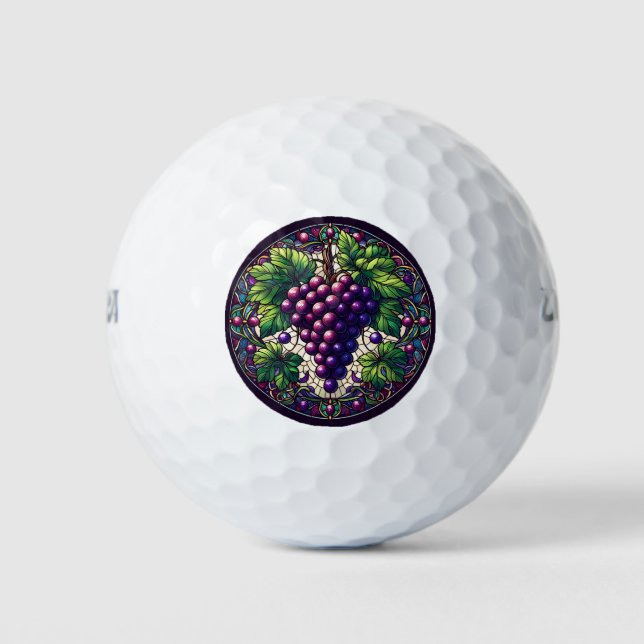 Grapes Stained Glass Golf Balls (Front)