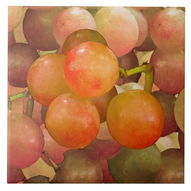 Grapes Unwrathed... Ceramic Tile (Front)