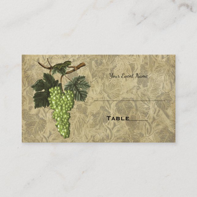 Grapes Vineyard Elegant Wedding Table Seating Card (Front)