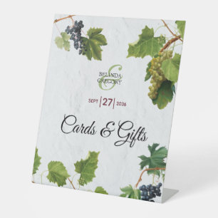 Grapes Vineyard Greek Island Wedding Cards & Gifts Pedestal Sign