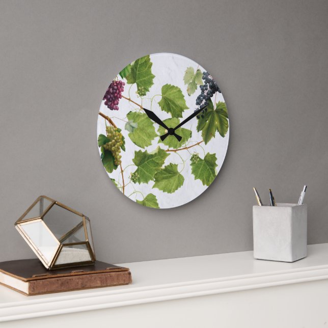 Grapes Vineyard Mediterranean Greek Island   Large Clock (Office)