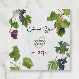 Grapes Vineyard Mediterranean Greek Island Wedding Favour Tags