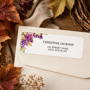 Grapes Vineyard Theme Return Address Label