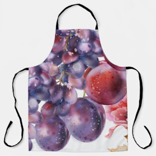 Grapes watercolor card apron