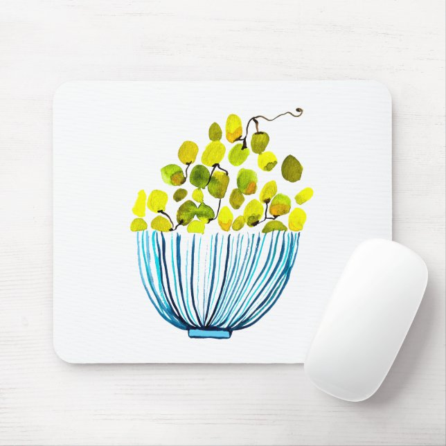 Grapes watercolor cute fruit mouse pad (With Mouse)