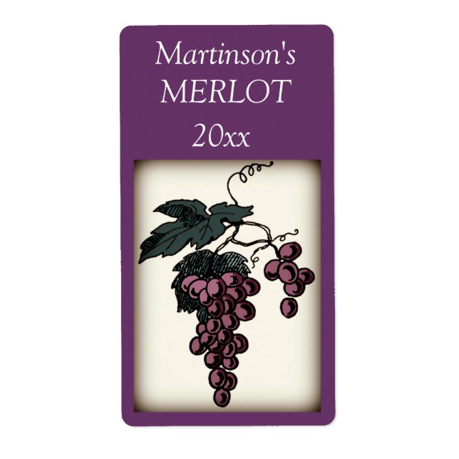 Grapes Wine Label (Front)