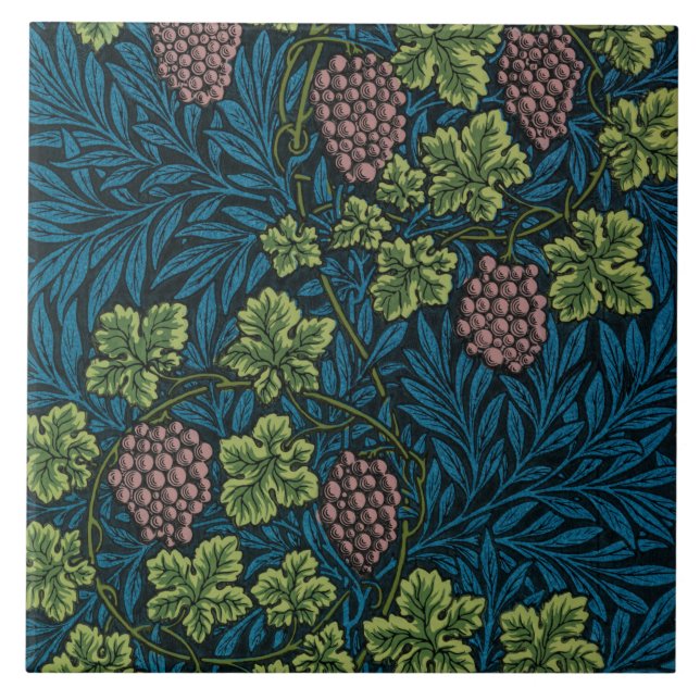 Grapevine (by William Morris) Ceramic Tile (Front)